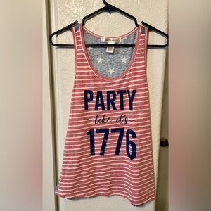 Red and White Striped Party Tank Top